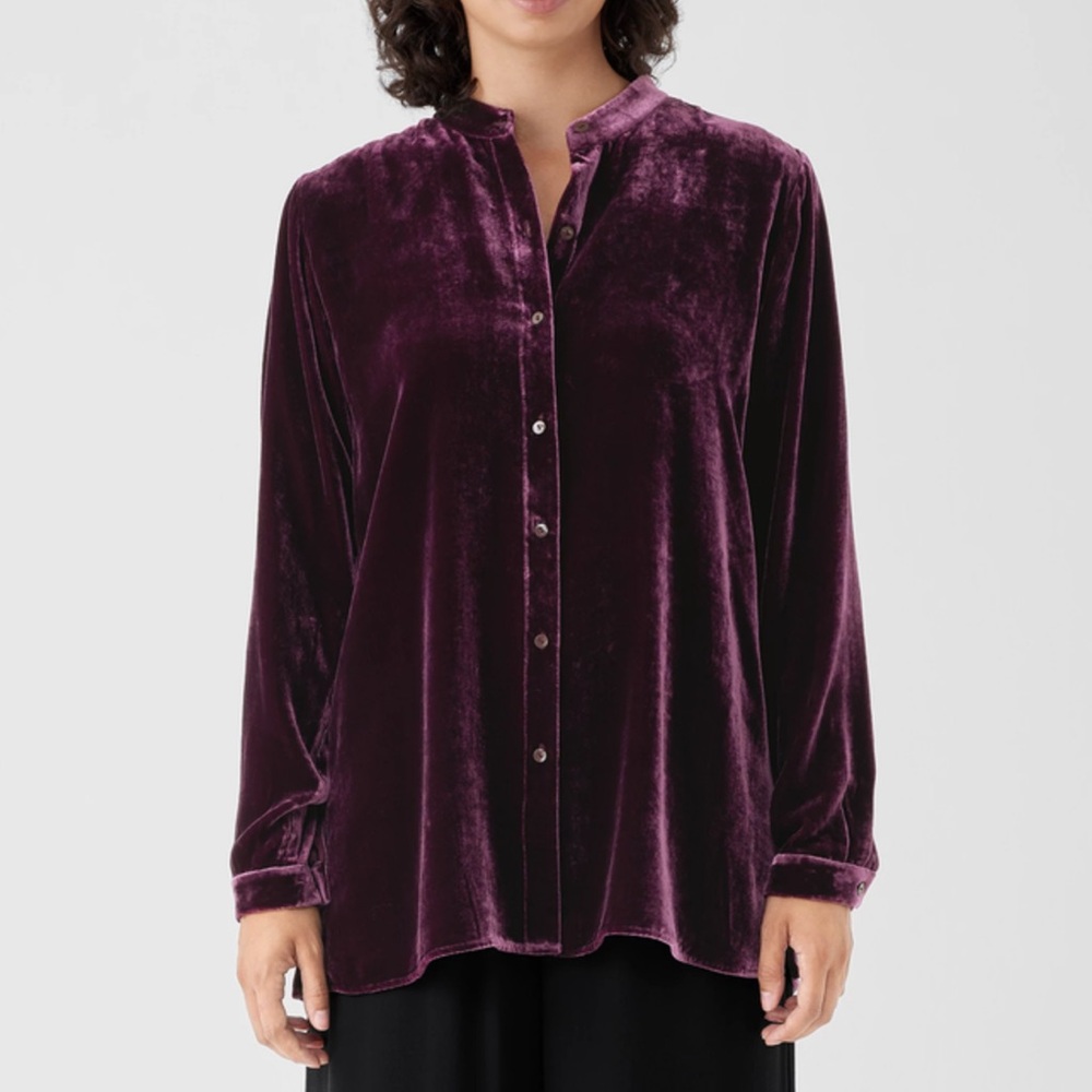 Eileen Fisher Velvet Button-up